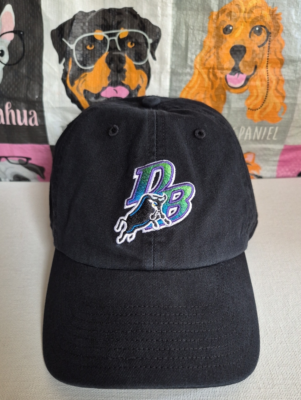 '47 Brand Black Durham Bulls Baseball Cap with Colorful 'DB Bull Logo OSFA